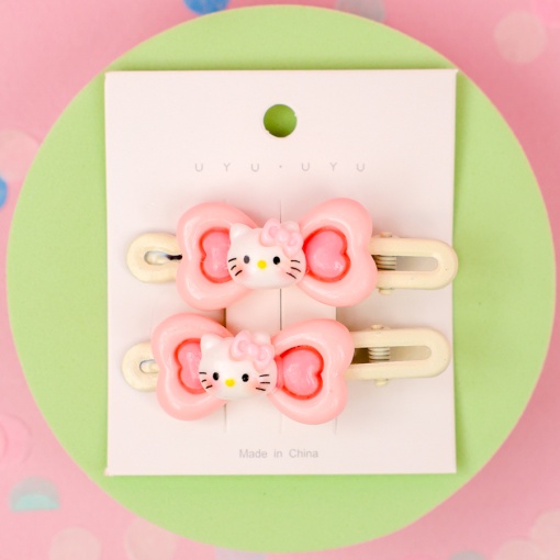 Набор заколок для волос "Love Kt" №1, розовый  2 шт.