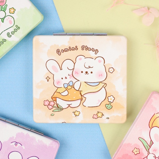 Зеркальце карманное "Bear&Bunny" 829FT, 6,3х5,9см, в ассортименте 1шт