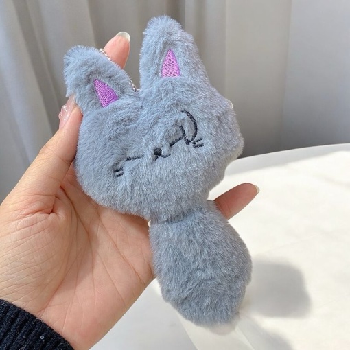 Мягкий брелок "Котик с пищалкой" Гето, серый