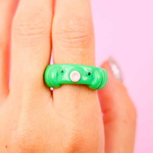 Кольцо "Осьминог" зеленый