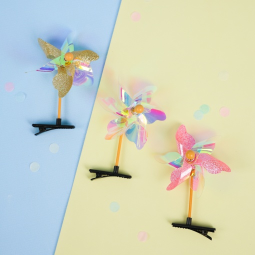 Заколка для волос "Мельница" в ассортименте, 1 шт