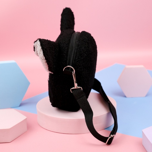 Сумочка плюшевая "Кот Зизи" черный