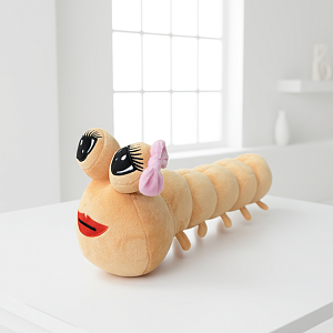 Мягкая игрушка "My pet alien pou" гусеница с бантиком, 37см