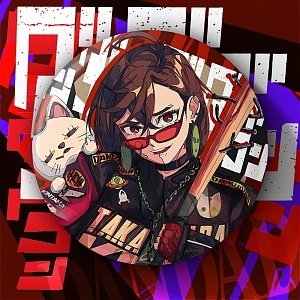 Значок круглый "Dandadan" street style, Момо, 75мм 