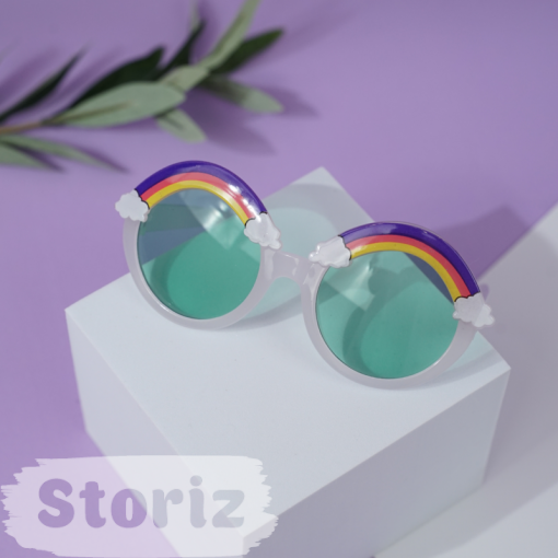 Солнцезащитные очки с чехлом "Rainbow" green-white