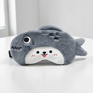 Маска для сна "Шапка-рыбка" серо-белый