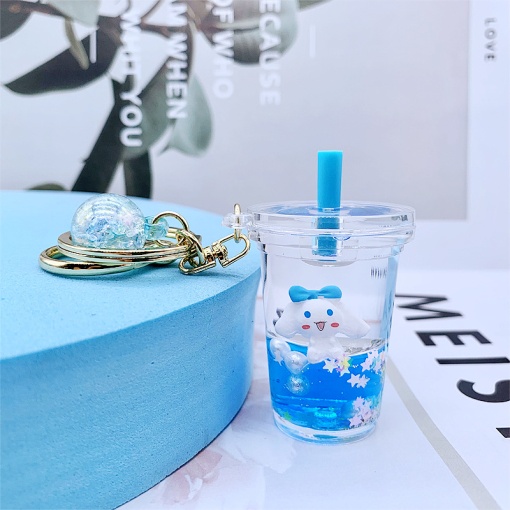 Брелок glass "Стаканчик" Корица, голубой