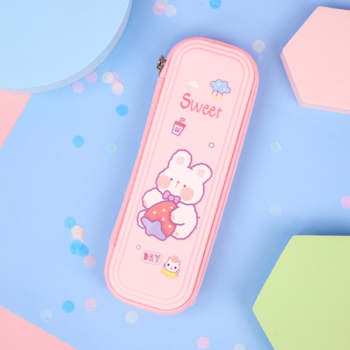 Пенал "Зайка" №7101, розовый, 22х8х4 см