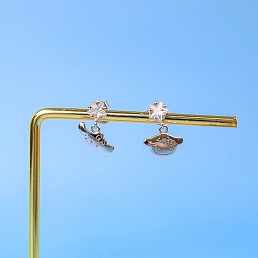 Серьги-гвоздики "Kt Star" серебристый