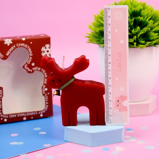 Свеча-арома "НГ Олень" красный 9см оптом