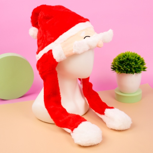 Шапка с двигающимися усиками "НГ Новогодняя" Санта Клаус