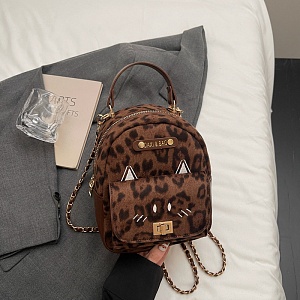 Рюкзак мини "Daxi and bag" леопардовый котик оптом со склада в Москве