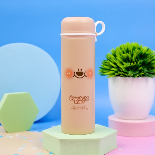 Термос "Peach cha bear" №8399 бежевый, 280 мл. оптом