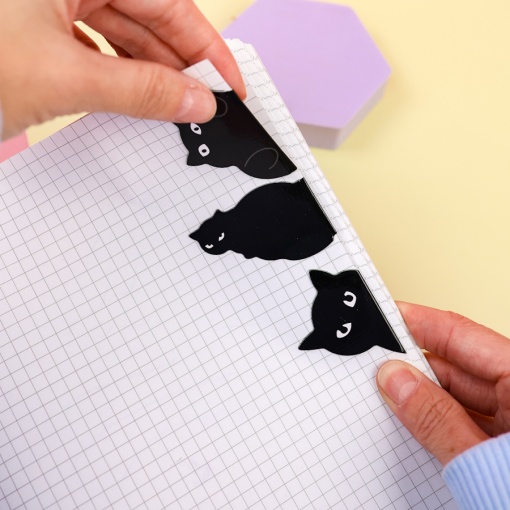 Закладка "Кошка" черный (набор 6 шт.)