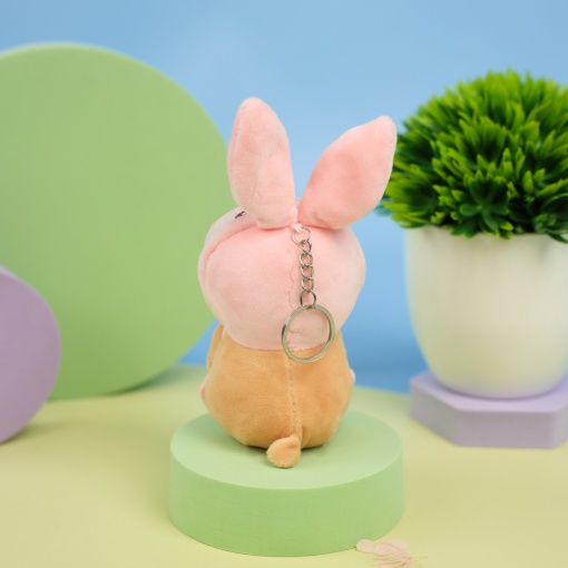 Мягкий брелок "Хомяк в костюме кролика" 11 см