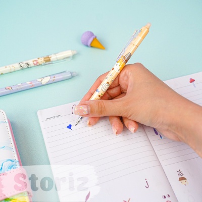 Ручка со стирающимися чернилами и стирашка "Happy", синяя