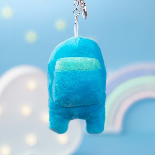 Мягкий брелок "Among Us" голубой, 10 см