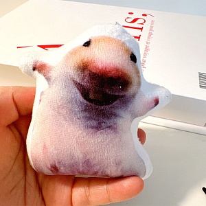 Мягкий брелок "Meme hamster" со звуком, смеется