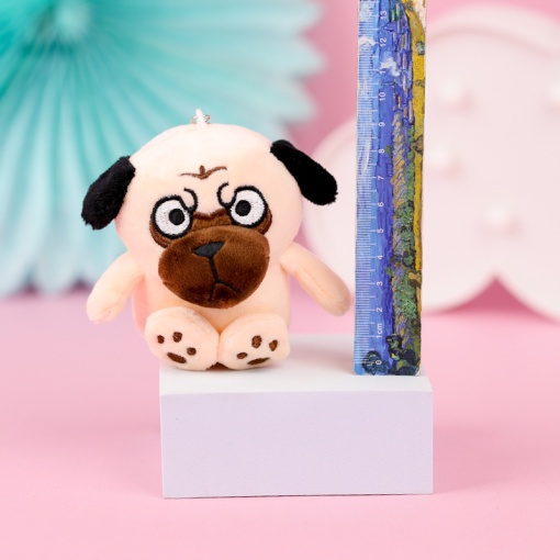 Мягкий брелок "Мопс" 11 см