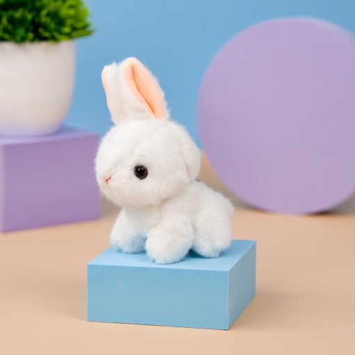 Мягкий брелок "Зайка" белый, 14 см