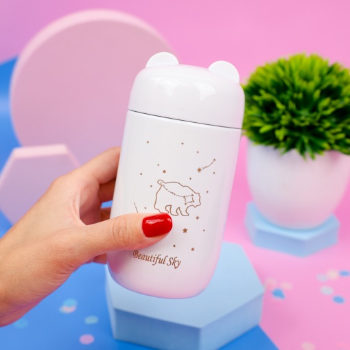 Термос "Star bear" белый, 220мл оптом