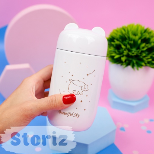 Термос "Star bear" белый, 220мл оптом