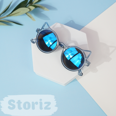 Солнцезащитные очки с чехлом "Cat" blue