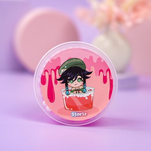 Слайм "Венти" малиновые блёстки + шарики, 150 гр. STORIZ