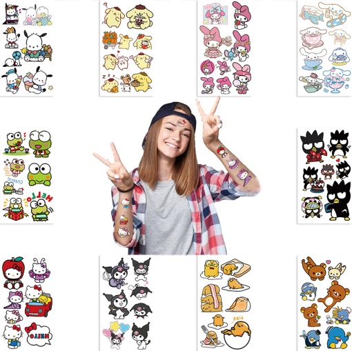 Набор временных татуировок "Sanrio" 12х7см, в ассортименте, 10шт