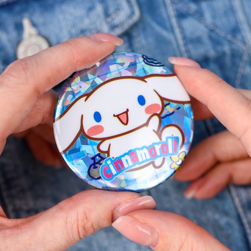 Набор круглых значков "Корица" 58 мм, (в коробке 24 набора по 4 значка)