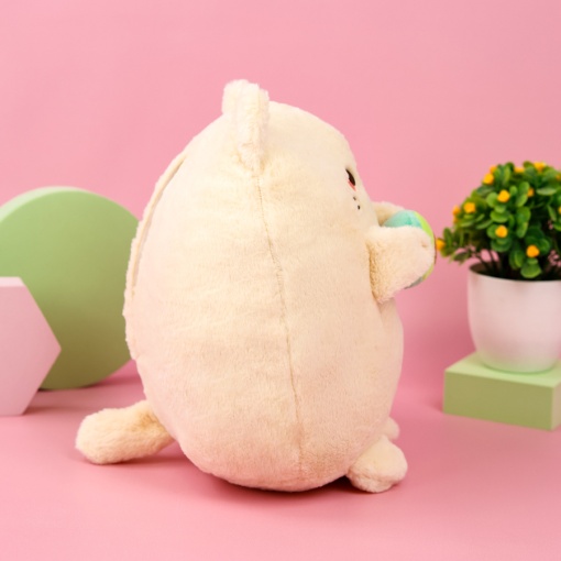 Мягкая игрушка "Котик с авокадо" бежевый, 35 см