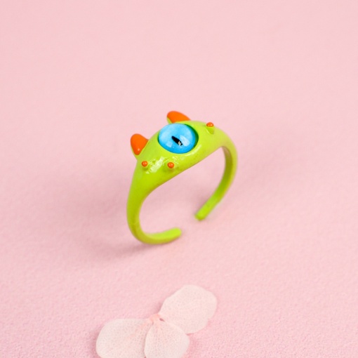 Кольцо "Монстрик", зелёный