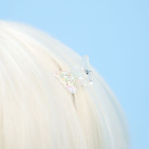 Заколка-крабик для волос "Butterfly", прозрачный