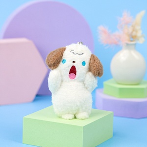 Мягкий брелок "Cry" собака, белый 10 см