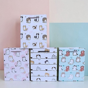 Подарочный пакет "Many cats" 26х32х10см, в асс-те 1шт