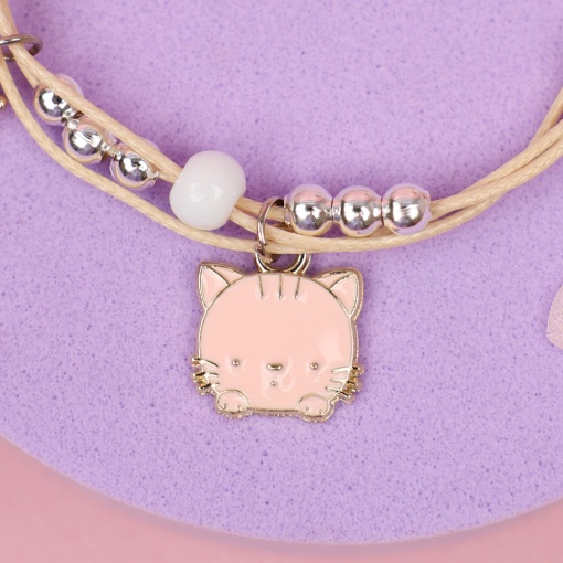 Браслет "Котик" розовый №444K 
