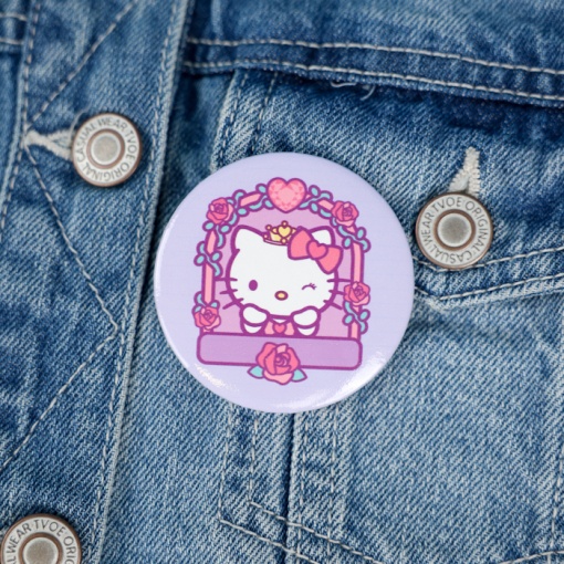 Значок круглый "Кт" фиолетовый, 56мм