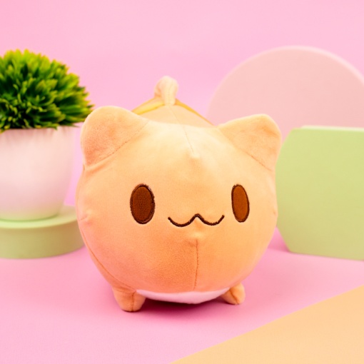 Мягкая игрушка-подушка "Котик-рыбка" коричневый, 25 см