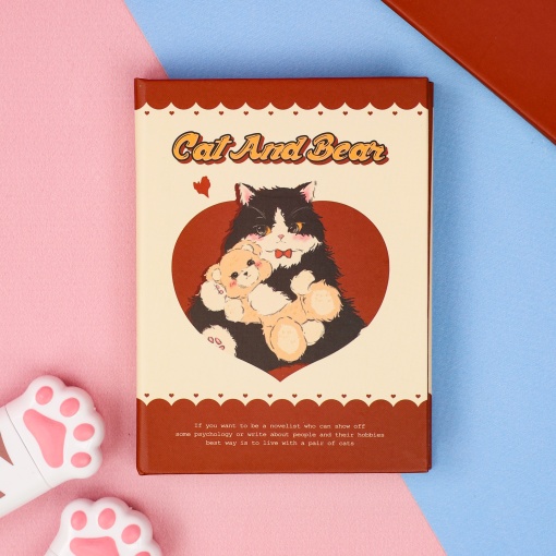 Блокнот "Cat and Bear" коричневый, A7