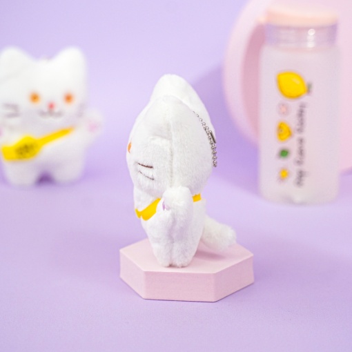 Мягкий брелок "Котик" белый, 12 см