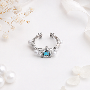 Кольцо "Starlight Glow" blue, 1шт