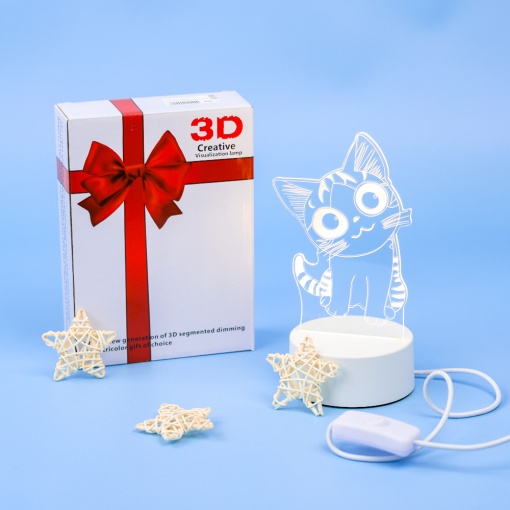 Ночник "Кот Чи" 3D (USB) оптом