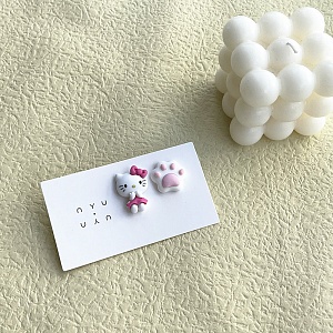 Серьги-гвоздики "Кт" лапка