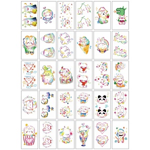 Набор временных татуировок "Characters" INS-30, 5.7x9.7 см, (30 шт)