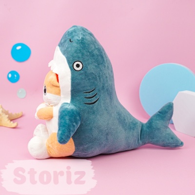 Мягкая игрушка "Котик в акуле" 40см