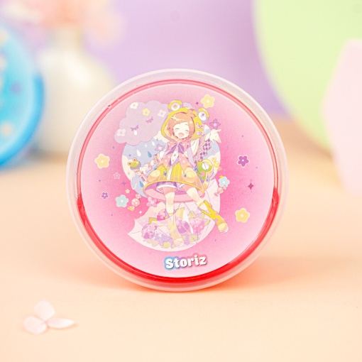 Слайм "Kawaii" полупрозрачный (розовый), с наполнителем + сердечки,180 гр. STORIZ