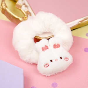 Резинка для волос плюшевая "Cute animals", кролик