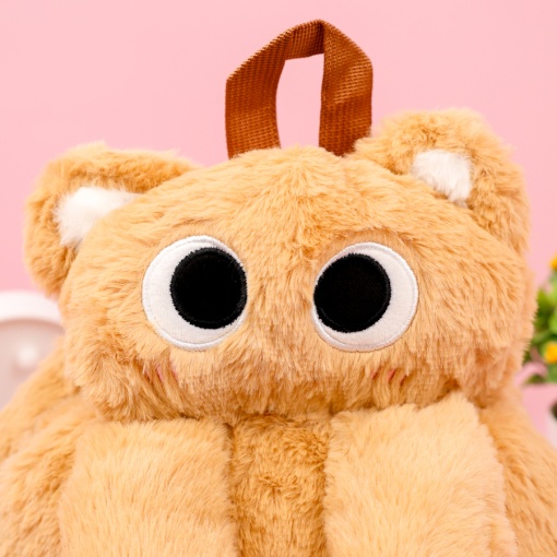 Рюкзак "Плюшевый Кот" Большие глазки, коричневый