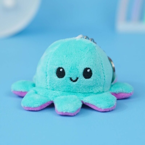 Мягкий брелок-перевертыш "Осьминожек" мятный сиреневый, 10 см