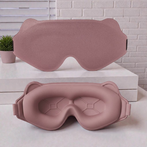 Маска для сна "3D" с ушками, темно-розовый